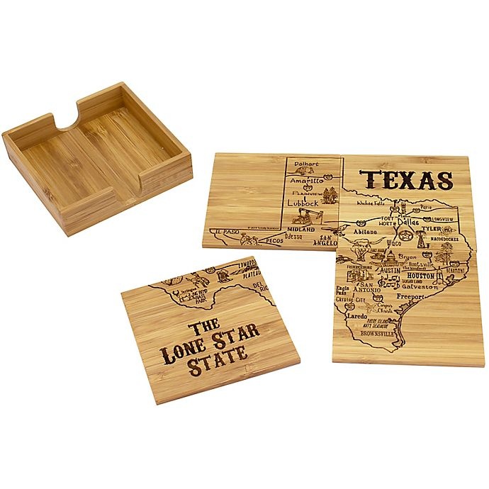 slide 1 of 2, Totally Bamboo Texas Puzzle Coaster Set, 1 ct