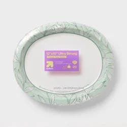 Ultra Disposable Platter Plates - Greenery - 20ct - up&up™: Paper, Oval, Botanical Leaf Pattern