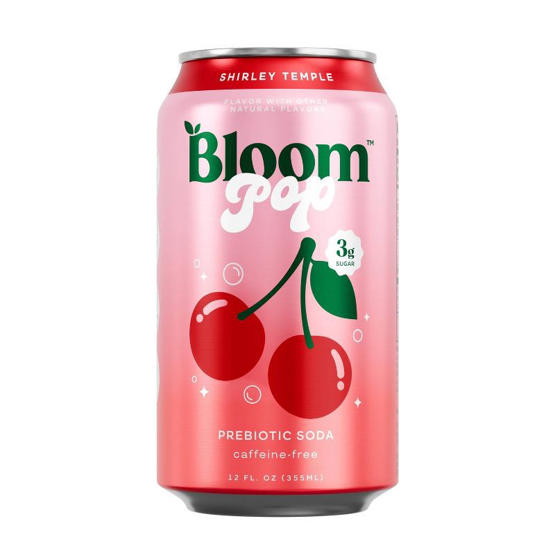 slide 1 of 8, BLOOM NUTRITION Bloom Pop Prebiotic Soda - Shirley Temple - 12 fl oz Can, 12 fl oz