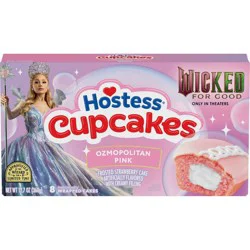 Hostess Wicked For Good Strawberry Artificially Flavored Snack Cupcakes with Ozmopolitan Pink Frosting - 12.7oz/8ct