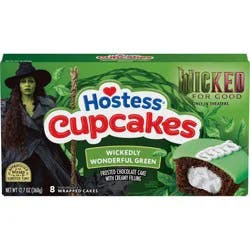 Hostess Wicked For Good Chocolate Snack Cupcakes with Wickedly Wonderful Green Frosting - 12.7oz/8ct