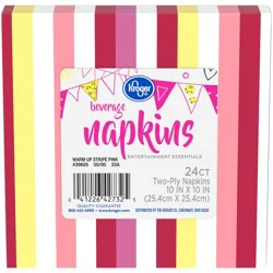 Kroger Entertainment Essentials Simple Stripe Beverage Napkins - Pink