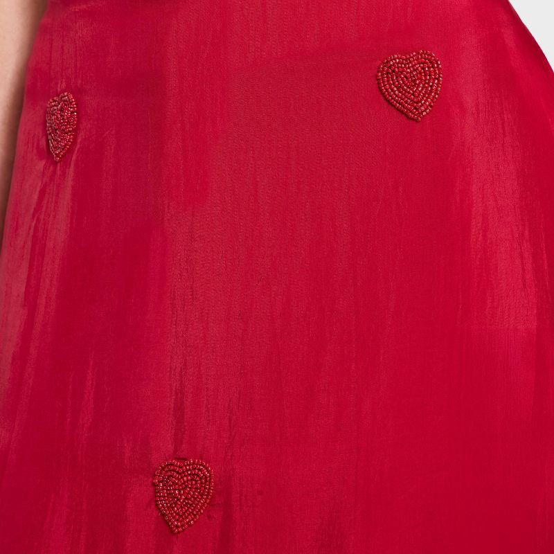 slide 4 of 4, Women's Valentine's Heart Printed Skirt - A New Day™ Red XL, 1 ct