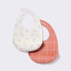 Silicone Bibs - 2pk - Puppies and Checker - Cloud Island™