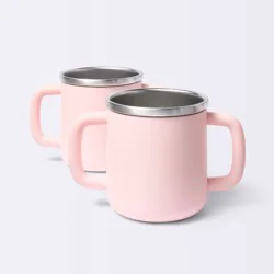 8 fl oz Stainless Steel Open Cups - Pink - 2pk - Cloud Island™