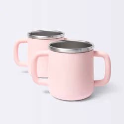 8 fl oz Stainless Steel Open Cups - Pink - 2pk - Cloud Island™