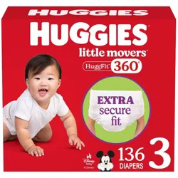Huggies Little Movers 360 Pull On Diapers -Size 3 - 136ct