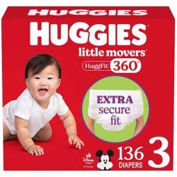 Huggies Little Movers 360 Pull On Diapers -Size 3 - 136ct