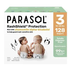 Parasol Chlorine-Free Diapers with RashShield Protection - Size 3 - 128ct