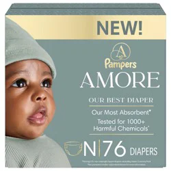 Amore by Pampers Diapers Super Pack - Size Newborn - 76ct