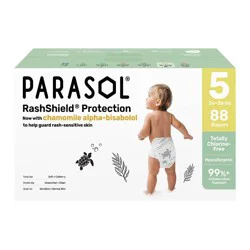Parasol Chlorine-Free Diapers with RashShield Protection - Size 5 - 88ct