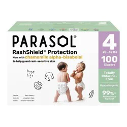Parasol Chlorine-Free Diapers with RashShield Protection - Size 4 - 100ct