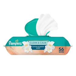 Pampers Clean & Calm Cotton Blossom Scent Wipes - 56ct: For Face, Hands, Nose, Whole Body, Diaper Area