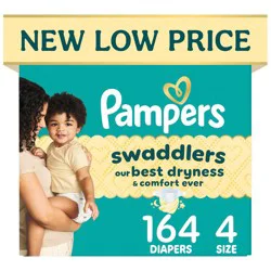 Pampers Swaddlers Sensitive Disposable Diapers Massive Pack - Size 4 - 164ct