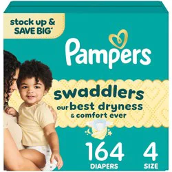 Pampers Swaddlers Sensitive Disposable Diapers Massive Pack - Size 4 - 164ct
