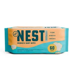 Nest Diapers Prebiotic Baby Wipes - 60ct: Diaper Area, Unscented, 7 x 7.5 Inches