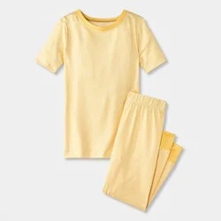 Toddler Short Sleeve Smooth Jersey Striped Snug Fit Pajama Set with Pants 2pc - Cat & Jack™ Yellow 4T