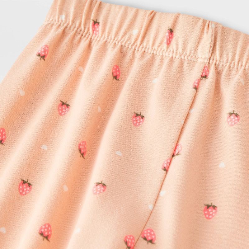 slide 4 of 4, Toddler 2pc Short Sleeve Smooth Jersey Mini Strawberries Snug Fit Pajama Set - Cat & Jack™ Orange 12M, 2 ct