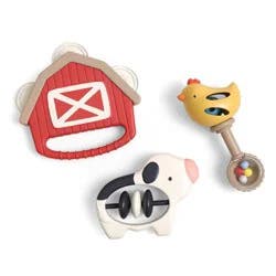 Itzy Ritzy Itzy Jamboree Rhythm and Rattles Gift Set Farm - 3pc