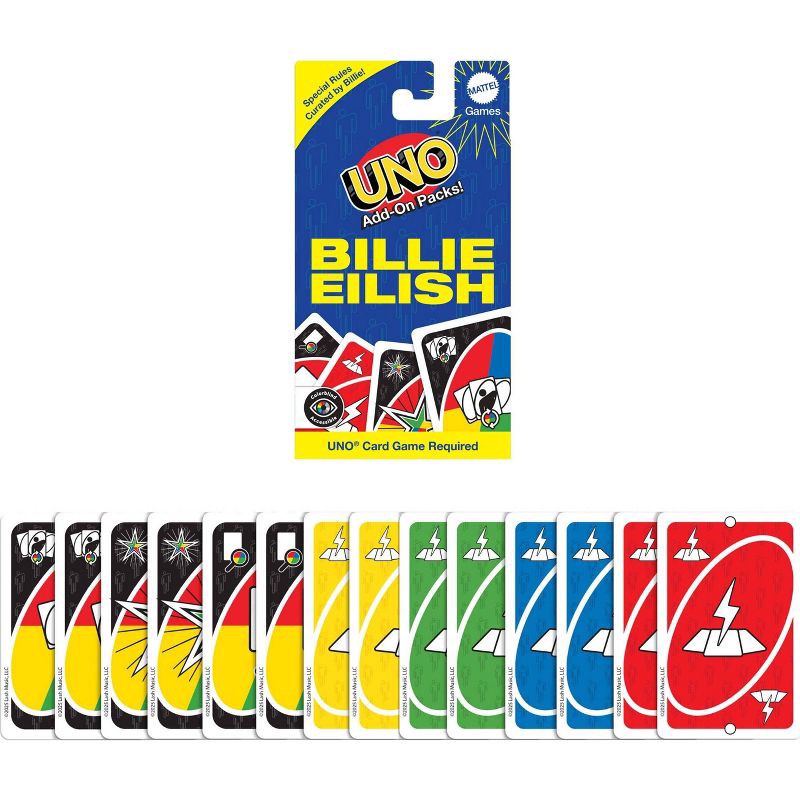 slide 6 of 6, UNO Add-On Pack Billie Eilish Card Game for Family & Game Nights Travel Camping & Parties, 1 ct