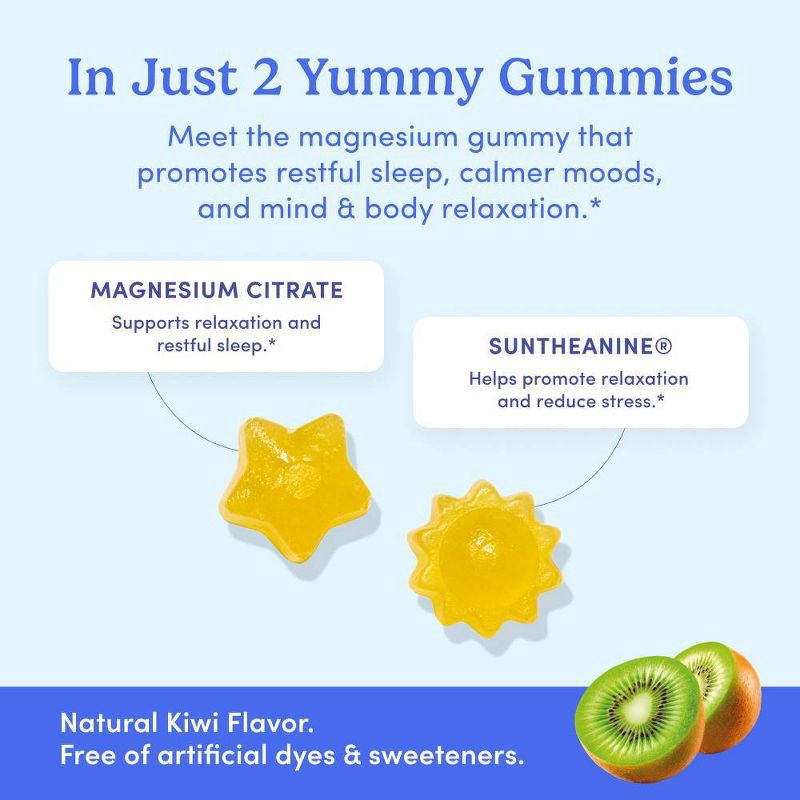slide 3 of 8, First Day Kids' Nighttime Reset Magnesium Gummies for Relaxed Mind and Body - Natural Sun Kiwi - 50ct, 50 ct