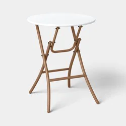 Steel Round French Cafe Outdoor Patio Bistro Table Beige - Threshold™