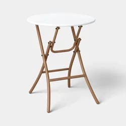 Steel Round French Cafe Outdoor Patio Bistro Table Beige - Threshold™
