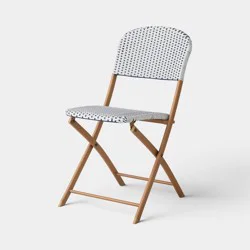 French Cafe Outdoor Folding Patio Accent Armless Chair Beige - Threshold™