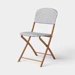 French Cafe Outdoor Folding Patio Accent Armless Chair Beige - Threshold™
