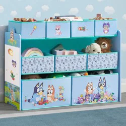 Delta Children Deluxe 9 Bin Design and Store Toy Organizer - Bluey: MDF, 3 Shelves, Traditional Decor, 10 Pieces