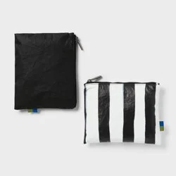 2pk Water Resistant Pouch Packing Bag - Open Story™ Black/White Stripe