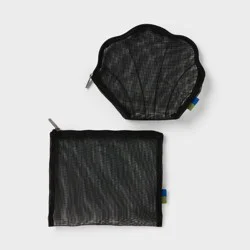 2pk Mesh Shell Pouch Packing Bag - Open Story™ Black
