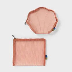 2pk Mesh Shell Pouch Packing Bag - Open Story™ Orange