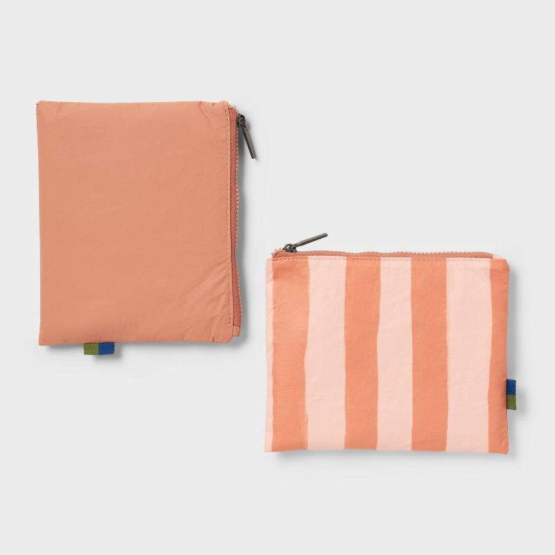 slide 1 of 3, 2pk Water Resistant Pouch Packing Bag - Open Story™ Orange Stripe, 2 ct