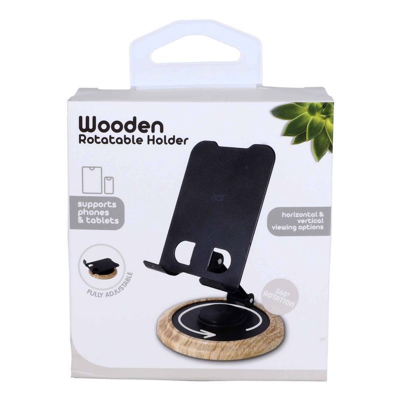 slide 4 of 6, IJoy Metal and Light Wood Phone Holder, 1 ct