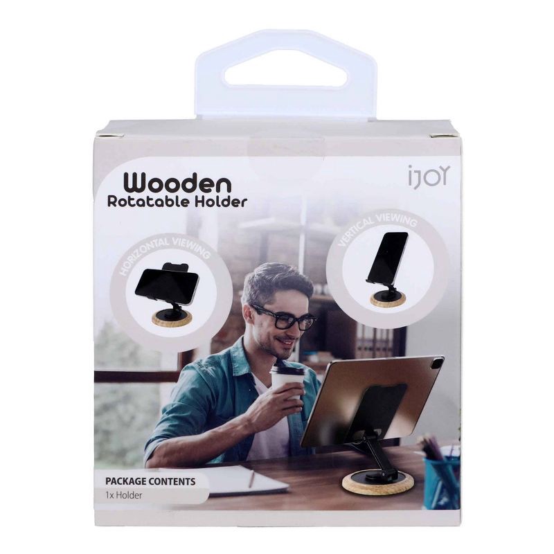 slide 5 of 6, IJoy Metal and Light Wood Phone Holder, 1 ct