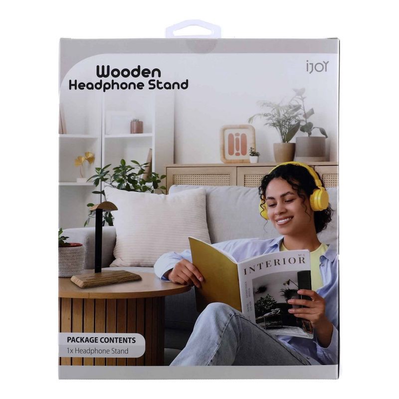 slide 5 of 6, IJoy Faux Wood Headphone Stand, 1 ct