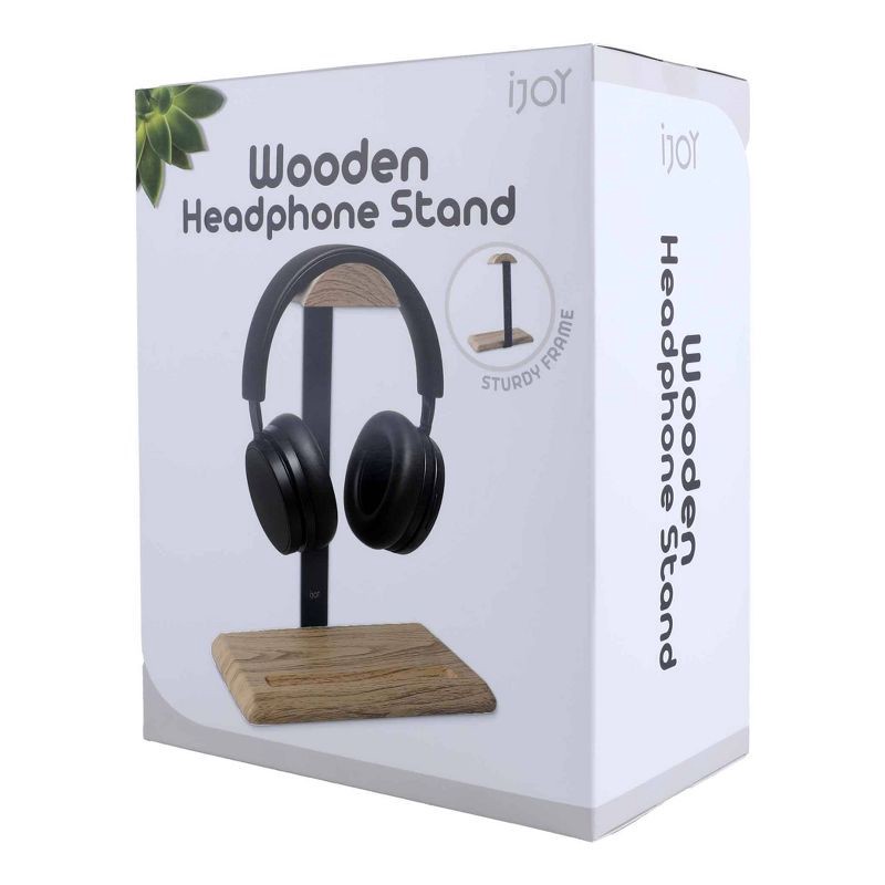 slide 6 of 6, IJoy Faux Wood Headphone Stand, 1 ct
