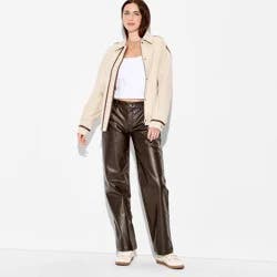 Women's Straight Leg Faux Leather Pants - Wild Fable™ Brown 2