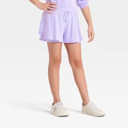 Girls' Mid-Rise 2 in 1 Flowy Shorts - All In Motion™ Purple XS