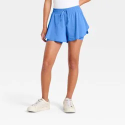 Girls' Mid-Rise 2 in 1 Flowy Shorts - All In Motion™ Sapphire Blue XL