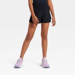 Girls' Active Side Pleated Shorts - All In Motion™ Black XS