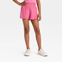 Girls' Active Side Pleated Shorts - All In Motion™ Berry Pink M