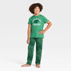 Boys' 2pc Dinosaur T-Shirt and Pants Pajama Set - Cat & Jack™ Green S