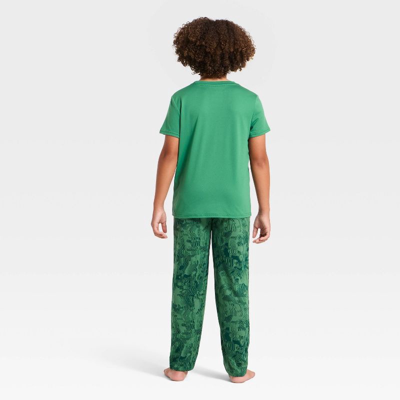 slide 2 of 4, Boys' 2pc Dinosaur T-Shirt and Pants Pajama Set - Cat & Jack™ Green XL, 2 ct