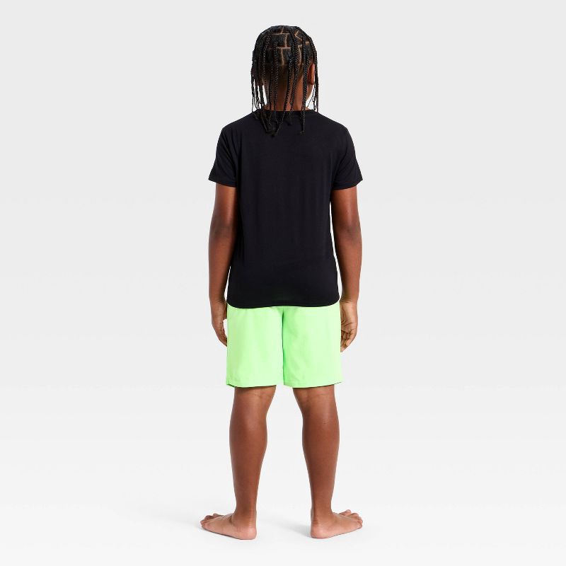 slide 4 of 4, Boys' 3pc Gamer Short Sleeve Pajama Set - Cat & Jack™ Black/Green L, 3 ct