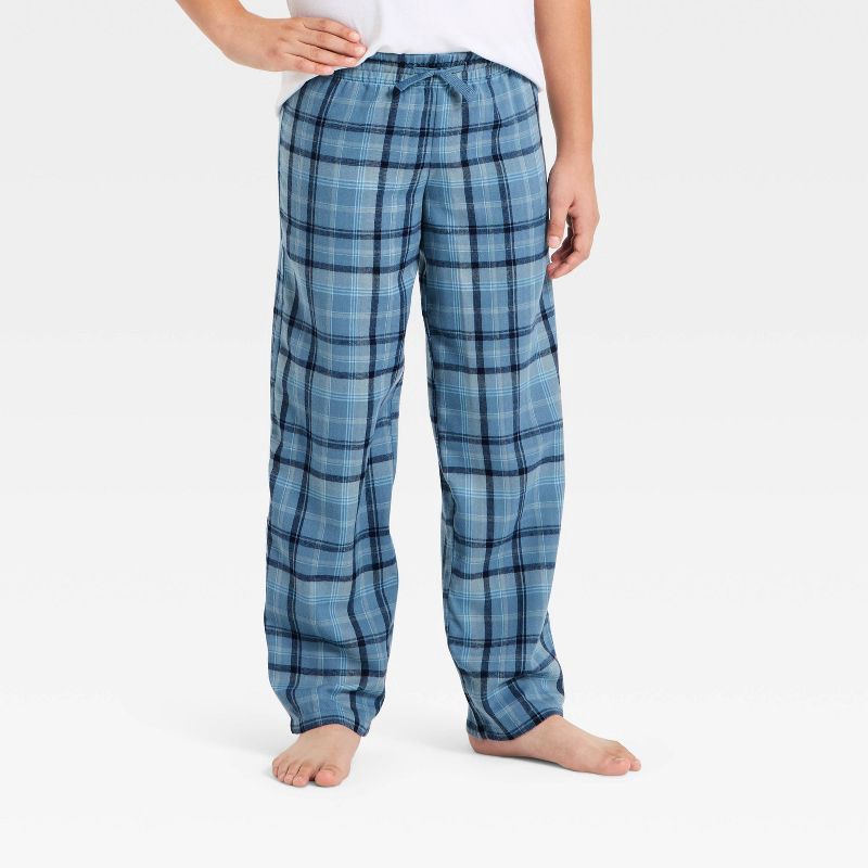 slide 1 of 3, Boys' Flannel Pajama Pants - Cat & Jack™ Blue M, 1 ct