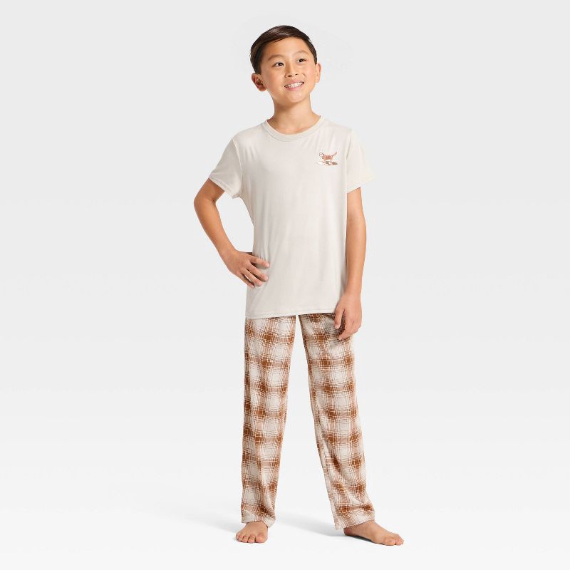 slide 1 of 4, Boys' 3pc Dog Short Sleeve Pajama Set - Cat & Jack™ Beige/Brown M, 3 ct