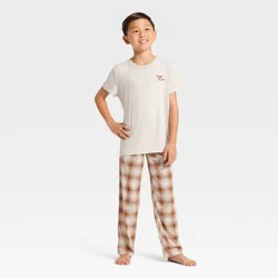 Boys' 3pc Dog Short Sleeve Pajama Set - Cat & Jack™ Beige/Brown XL