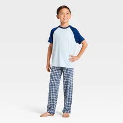 Boys' 3pc Colorblock Short Sleeve Pajama Set - Cat & Jack™ Blue XL